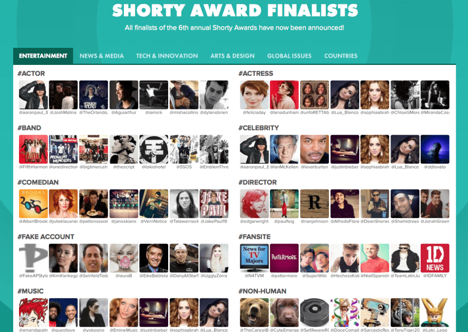 Threshold Interactive Finalists For Two Shorty Awards
