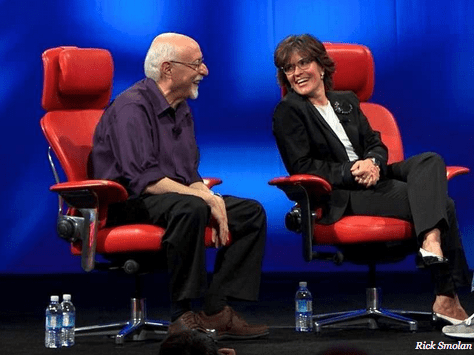 You'd be smiling too if you were Walt Mossberg or Kara Swisher